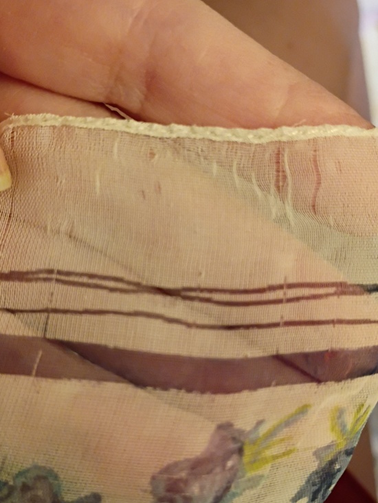 Old Navy Sheer Floral Scarf in Blue, Green On Sheer White Back Ground - Picture 3 of 3